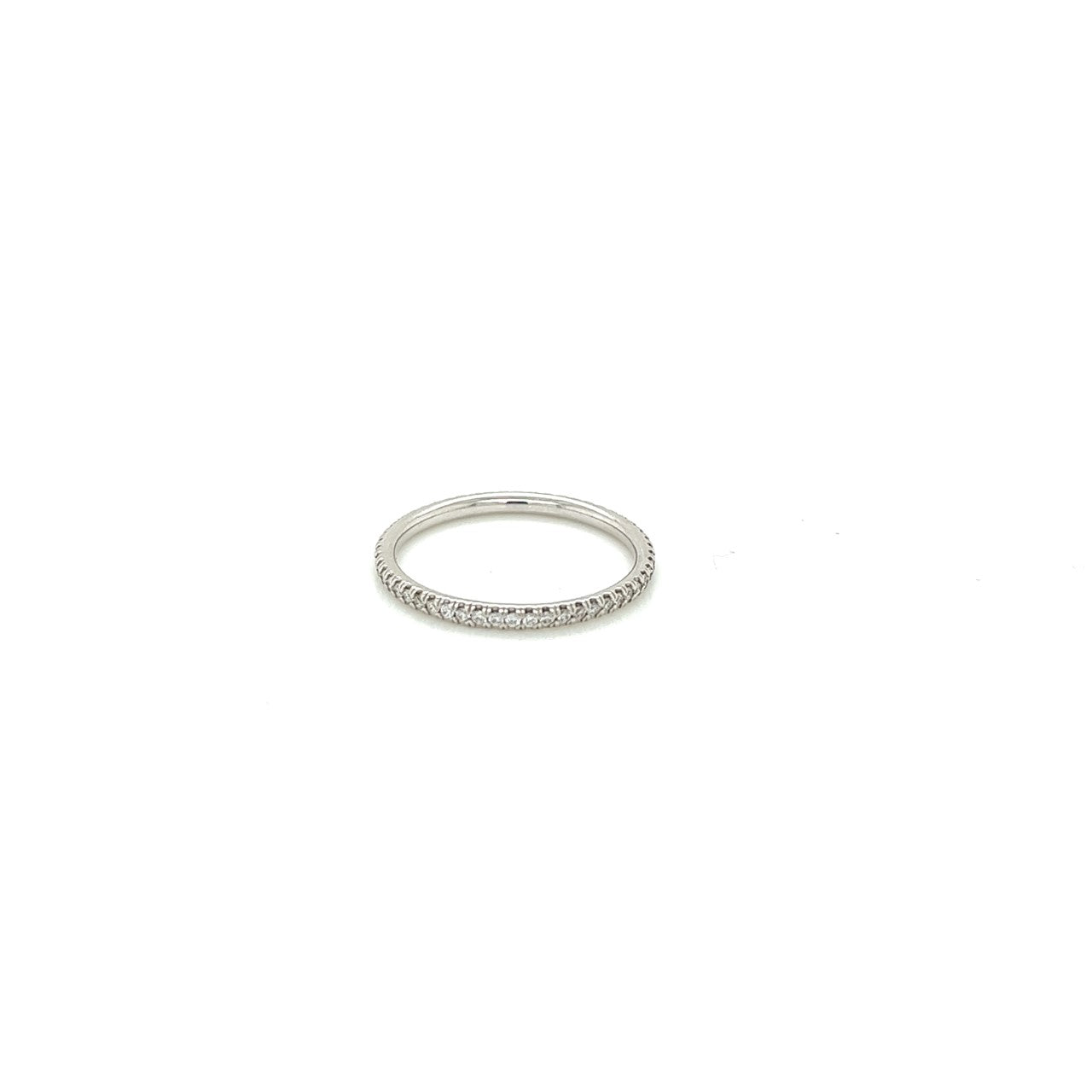 14k white gold french bead diamond eternity band 0.26ct