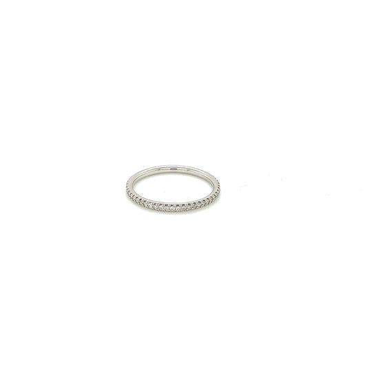 14k white gold french bead diamond eternity band 0.26ct