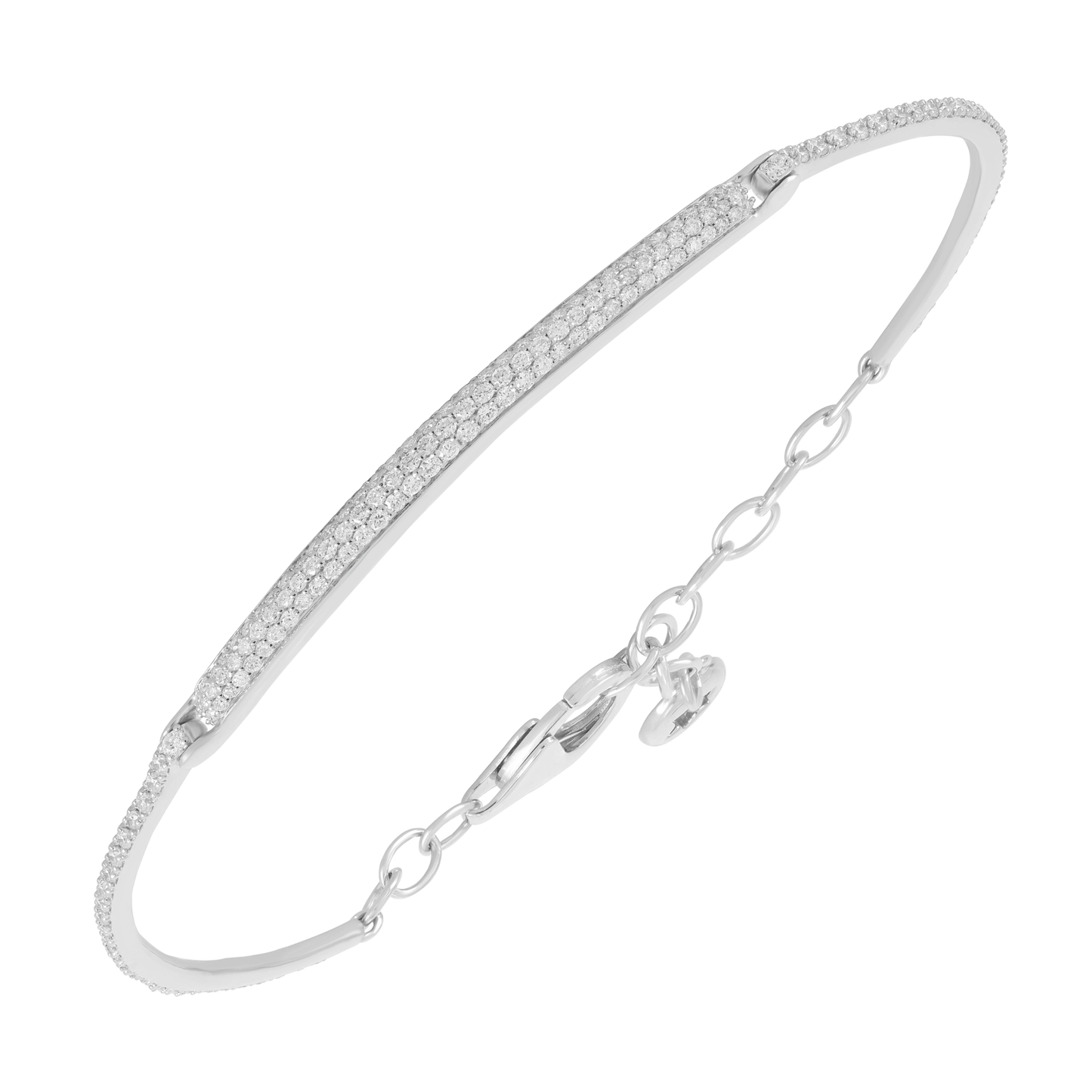 18K White Gold Diamond Hinge Bracelet 1.11Ctw