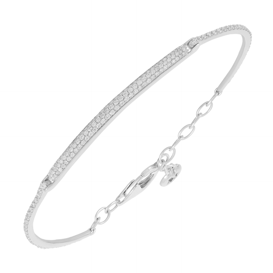 18K White Gold Diamond Hinge Bracelet 1.11Ctw