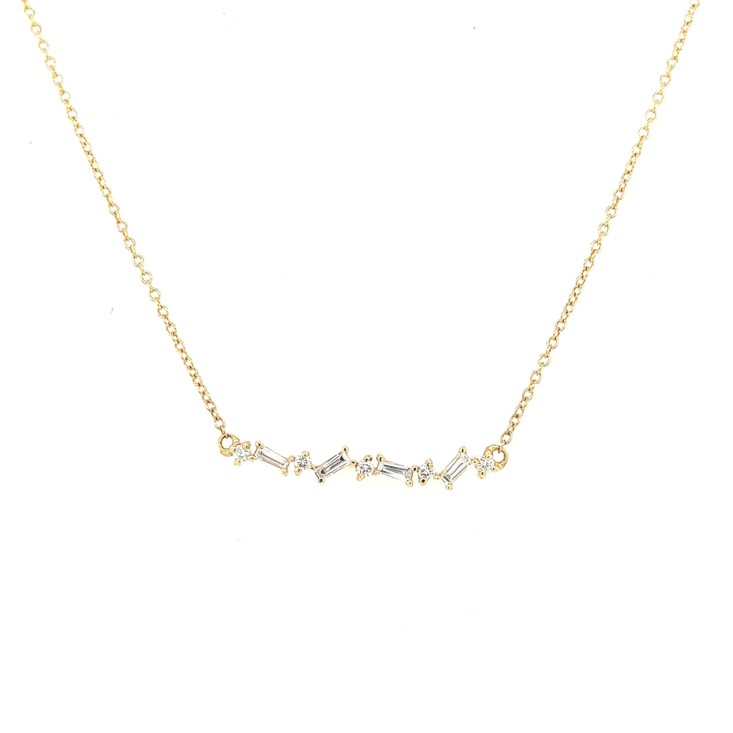 Scattered Diamond Bar Necklace