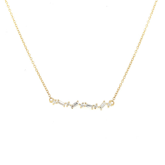 Scattered Diamond Bar Necklace