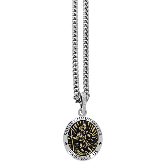 SAINT CHRISTOPHER PENDANT WITH GOLD ALLOY