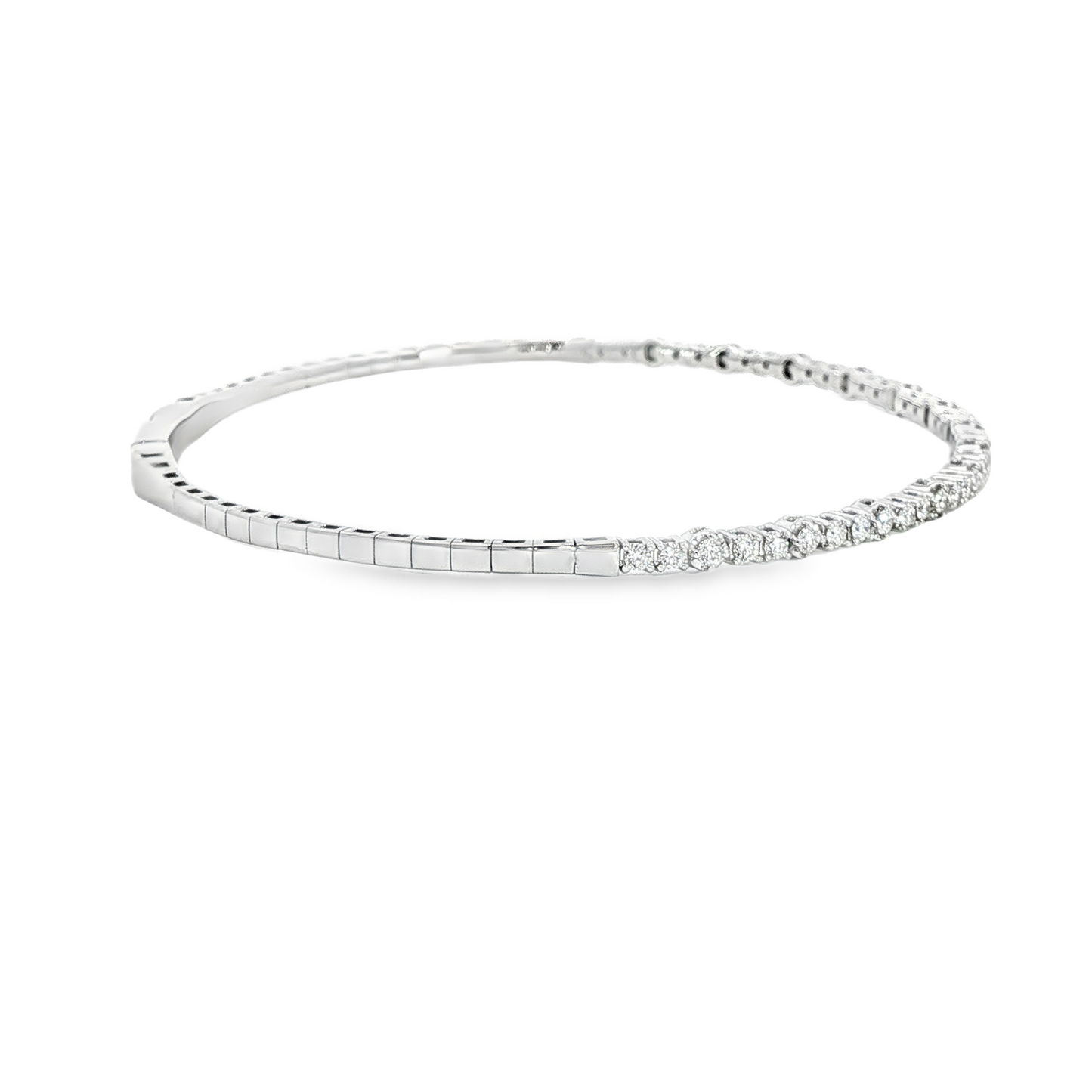 14K White Gold Diamond Flex Bangle Bracelet 0.51Ct (41)