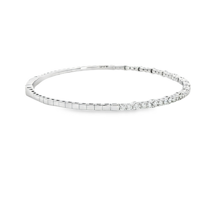 14K White Gold Diamond Flex Bangle Bracelet 0.51Ct (41)