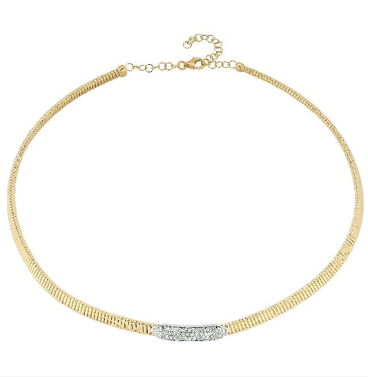 18k Yellow gold flex collar diamond necklace