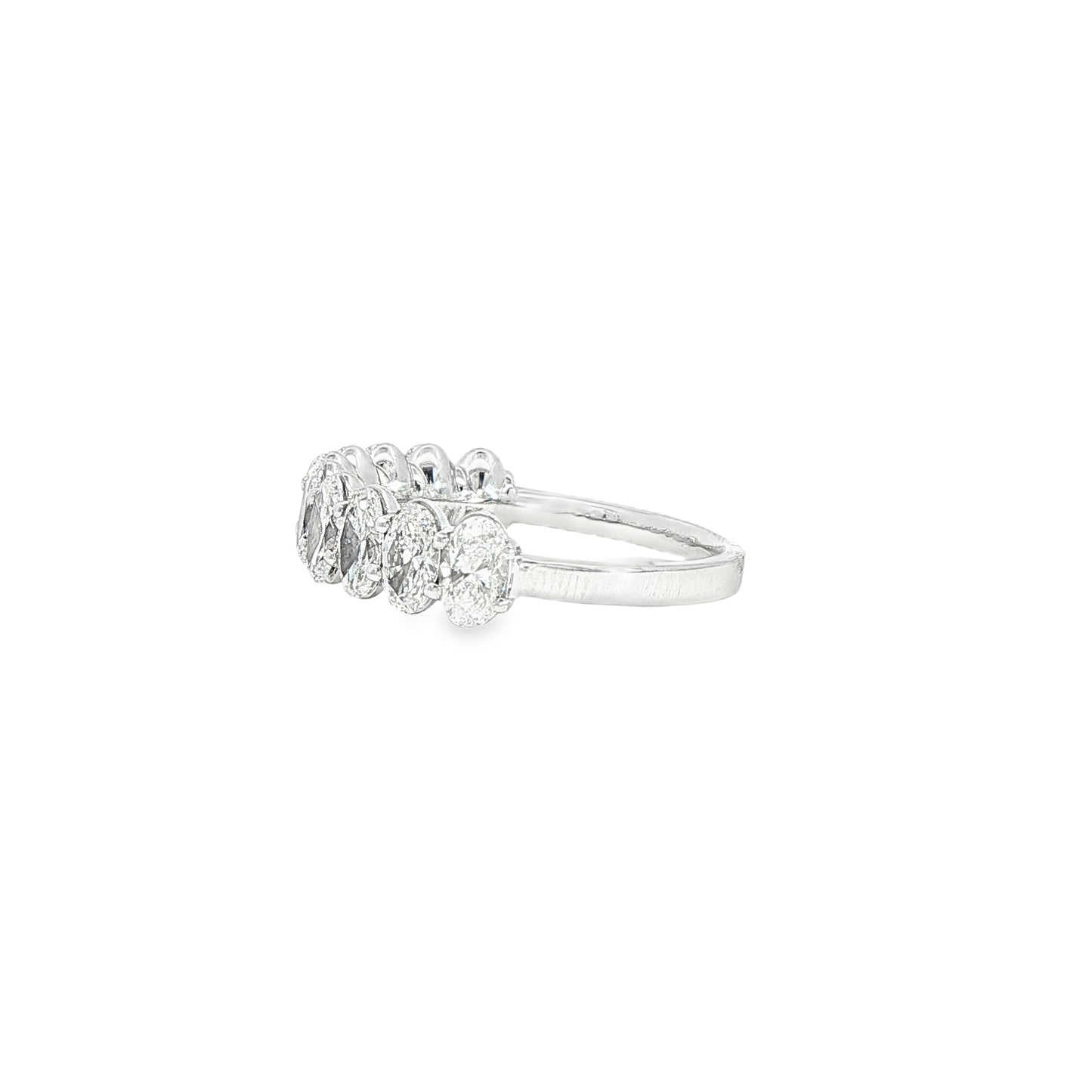 14K White Gold Lab Oval Band 1.95ctw