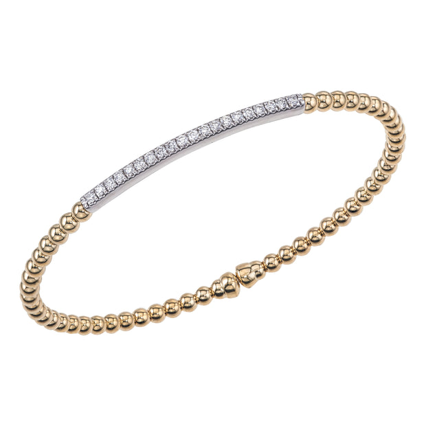 18k yellow gold diamond bar bracelet