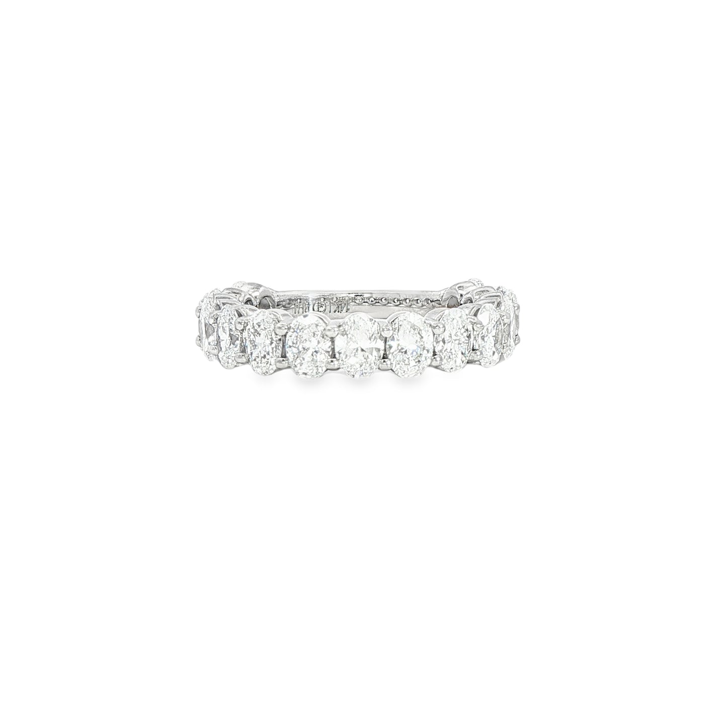 14K White Gold Lab Oval Band 2.25ctw