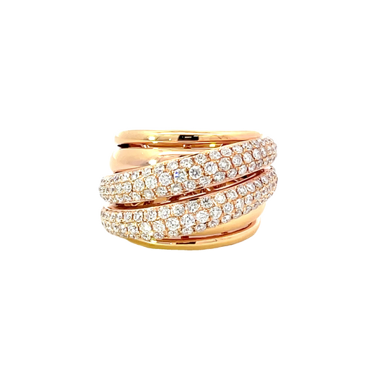 18K ROSE GOLD DIAMOND RING WITH 1.75CT TW