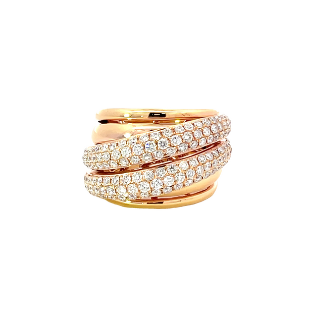 18K ROSE GOLD DIAMOND RING WITH 1.75CT TW