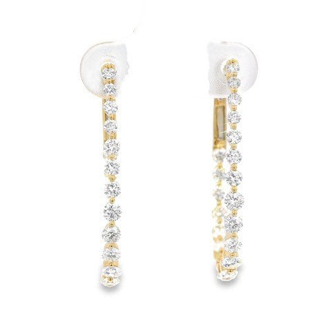 single prong inside outside diamond hoops