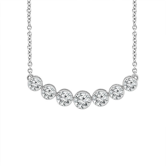 14K  White Gold Lab Grown Diamond 7 Diamond Sky Set Pendant 1.00ctw