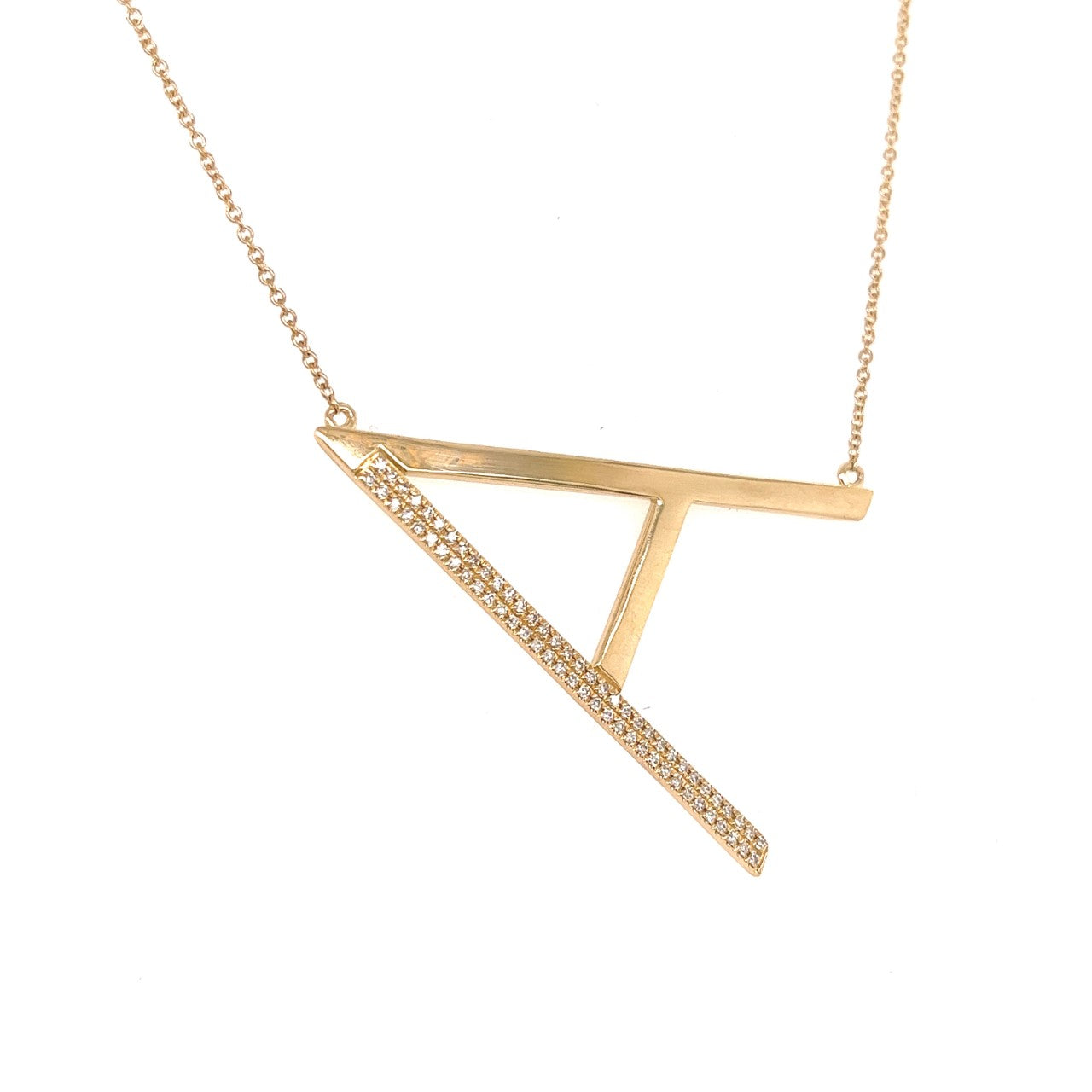 14k yellow gold large initial with diamonds 0.14ct