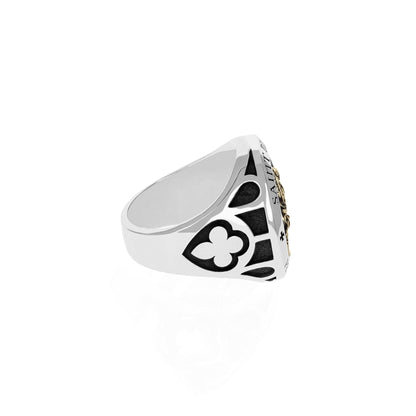 ST MICHAEL RING WITH GOLD ALLOY
