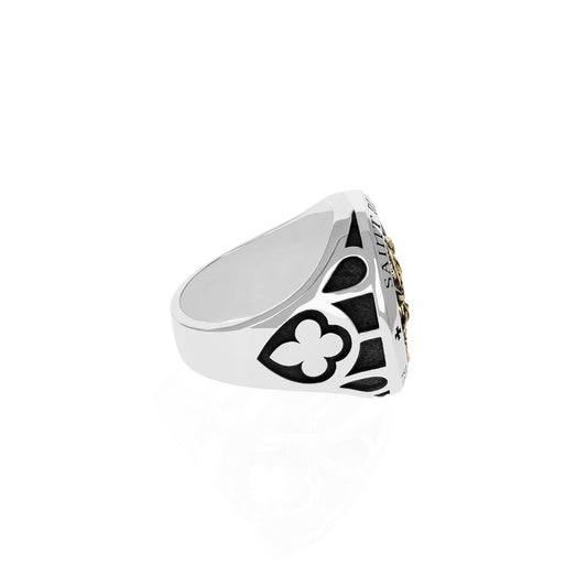 ST MICHAEL RING WITH GOLD ALLOY