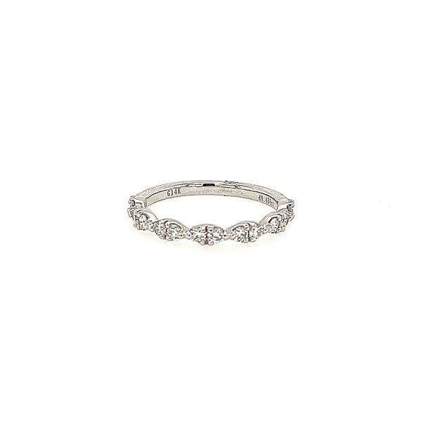 14k white gold diamond band in marquise shape setting 0.44ct