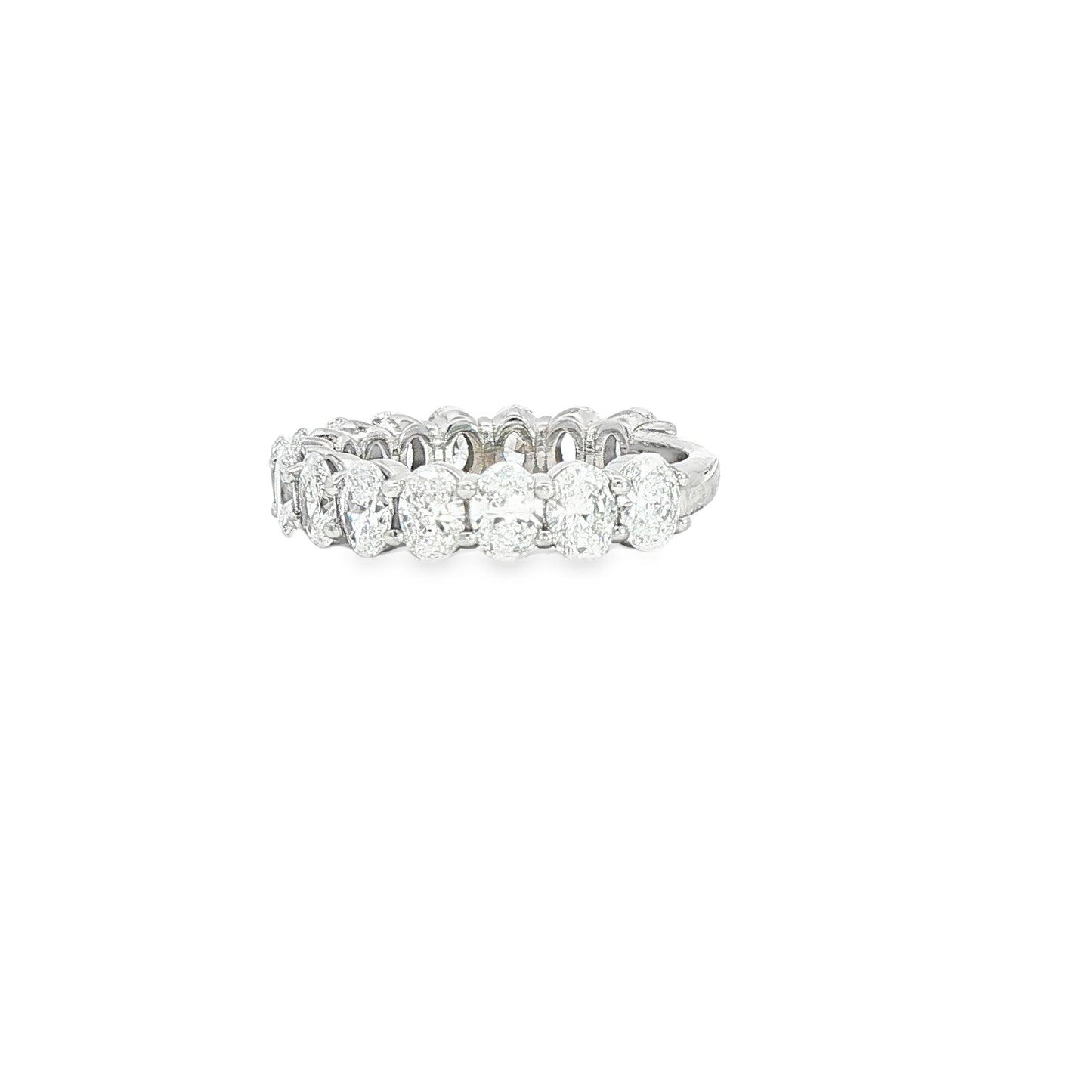 14K White Gold Lab Oval Band 2.25ctw
