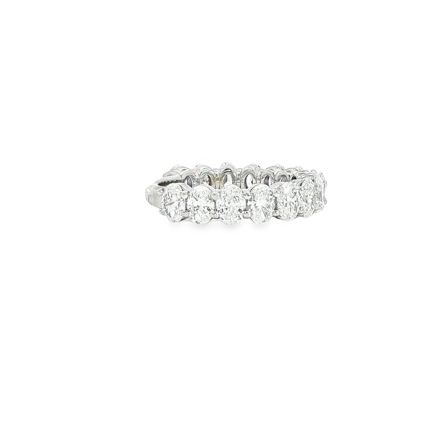14K White Gold Lab Oval Band 2.25ctw