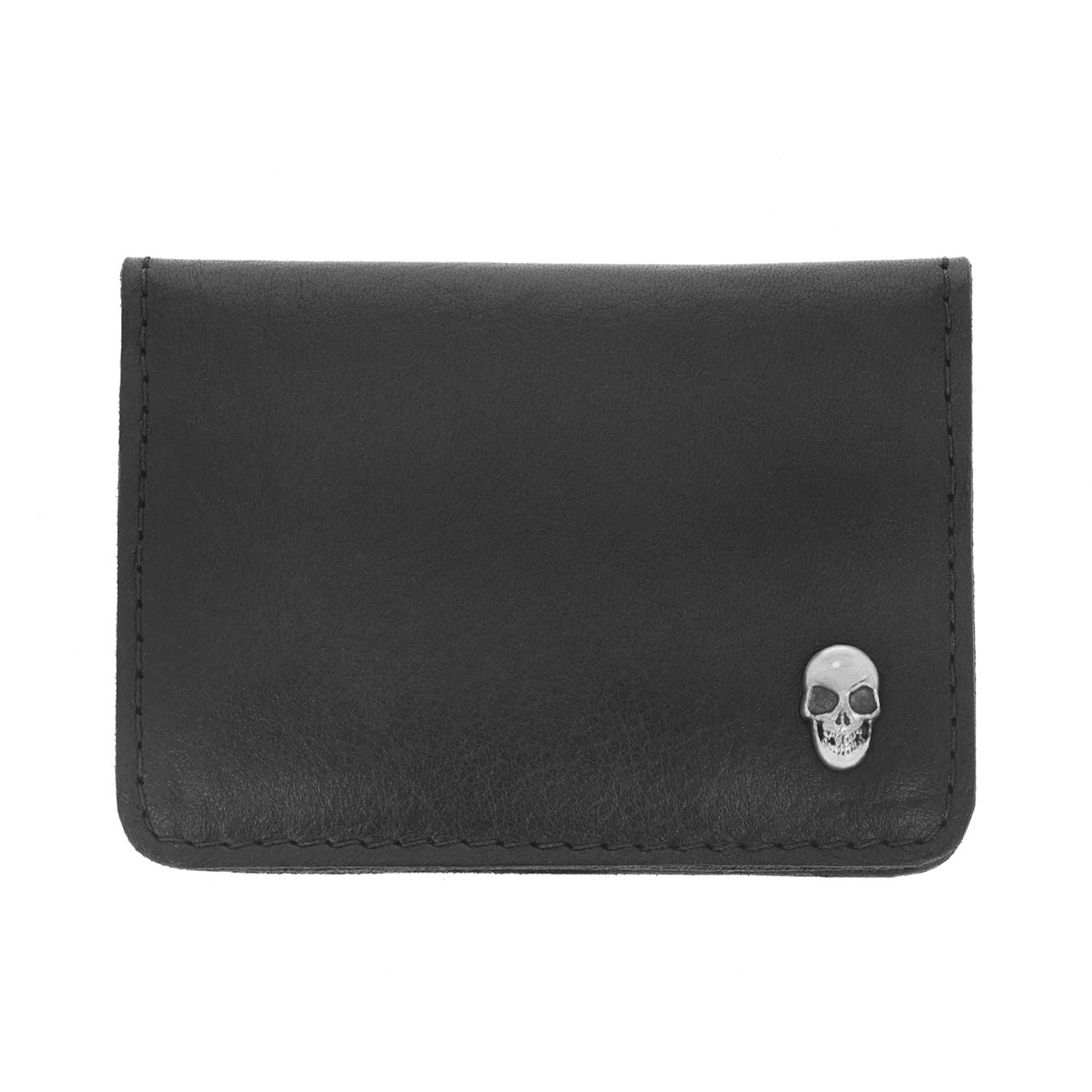 SILVER SKULL CARD HOLDER FOLD