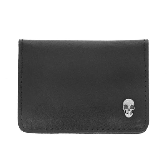SILVER SKULL CARD HOLDER FOLD