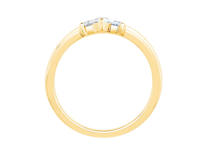 14K Yellow Gold Lab Diamond Mixed Facny Shape Contour Wedding Band Containing 0.37Ctw