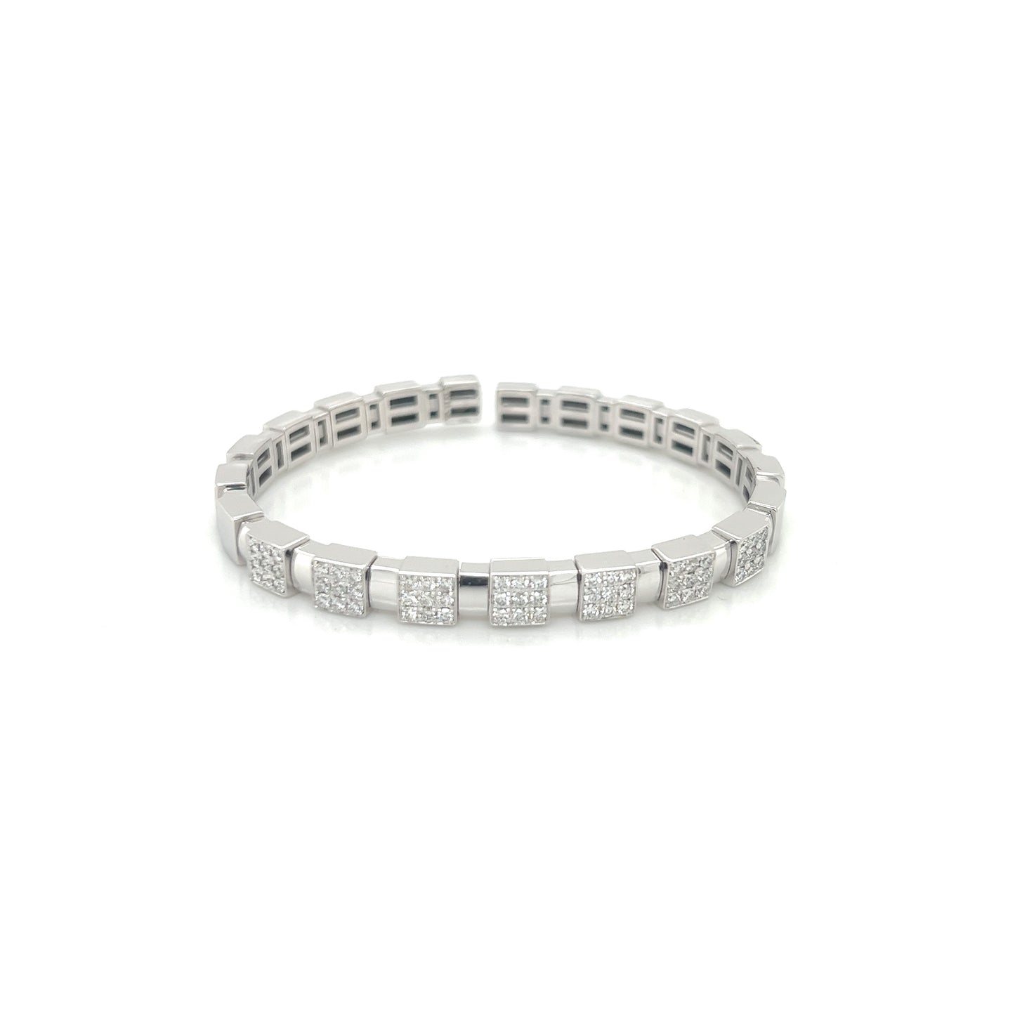 14k White Gold Diamond Flex Bangle Bracelet