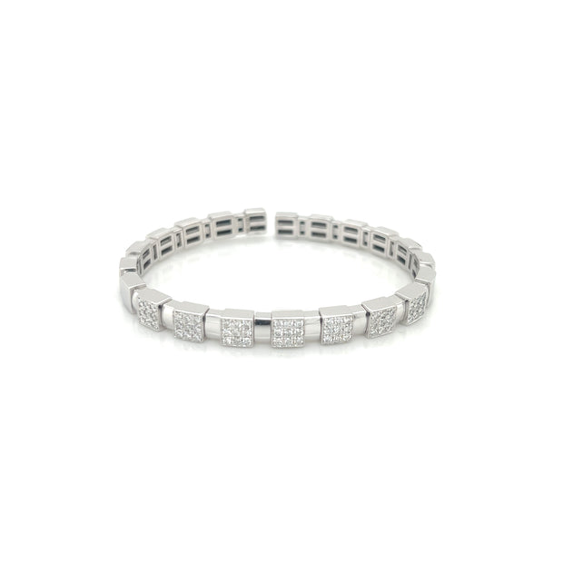 14k White Gold Diamond Flex Bangle Bracelet