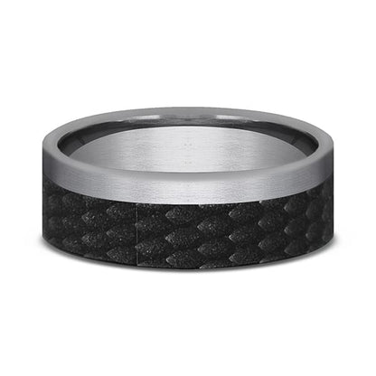 Tantalum and Black Titanium Comfort-fit Design Wedding Band