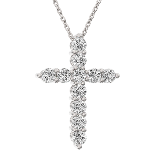 14k white gold diamond cross 0.38ct