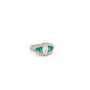 platinum emerald and diamond fashion ring 1.78ct