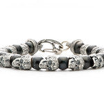 mens beaded black nyx skull bracelet