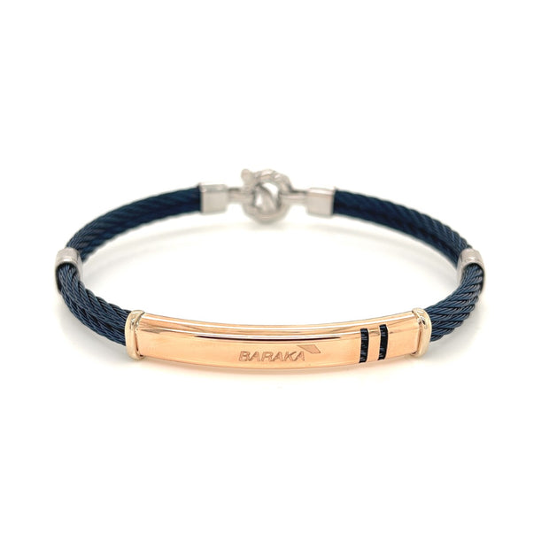 mens 18k rose gold and mixed metal diamond bracelet