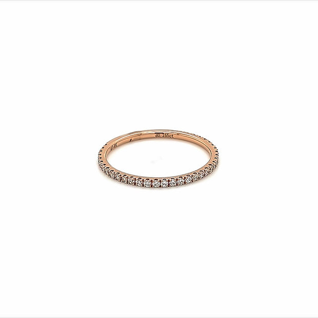 14k rose gold stackable diamond band 0.27ct