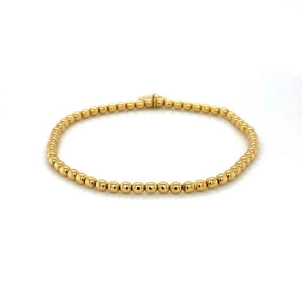14k Yellow Gold Bead Stretch Bracelets