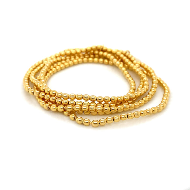 14k Yellow Gold Bead Stretch Bracelets