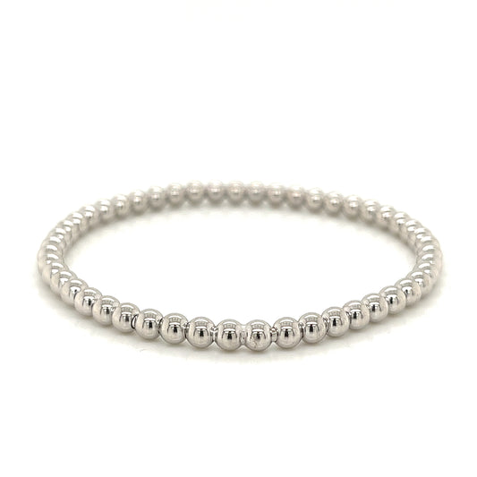 14k white gold stretchy bead bracelet