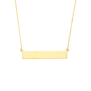 14k yellow gold east to west bar necklace