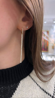 14k yellow gold straight line diamond huggie earrings 1.25ct