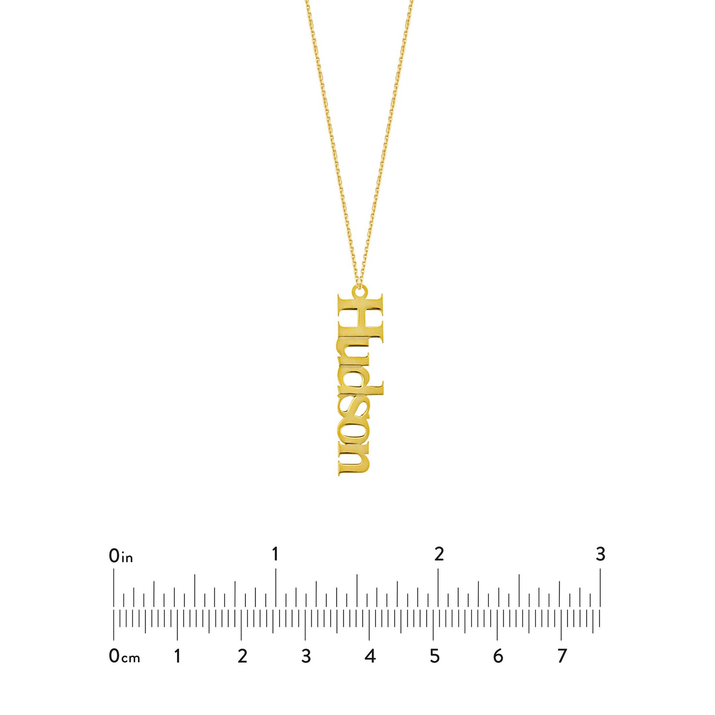 14k yellow gold vertical nameplate