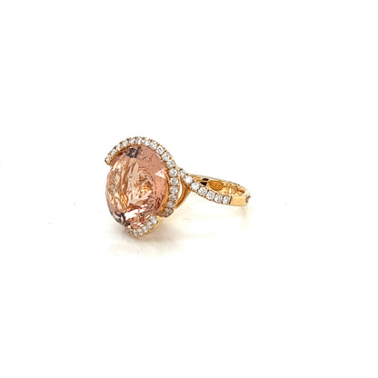 18k rose gold morganite legacy ring 14.45ct