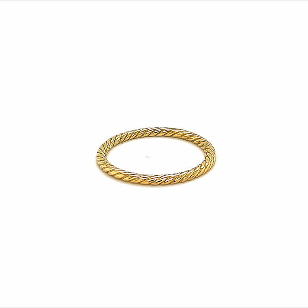 14k yellow gold stackable rope ring