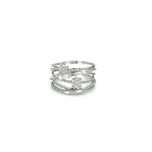 14k white gold diamond fashion ring 0.98ct