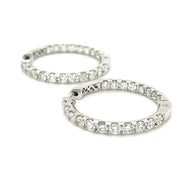 14k white gold inside out diamond hoops 2.76ct
