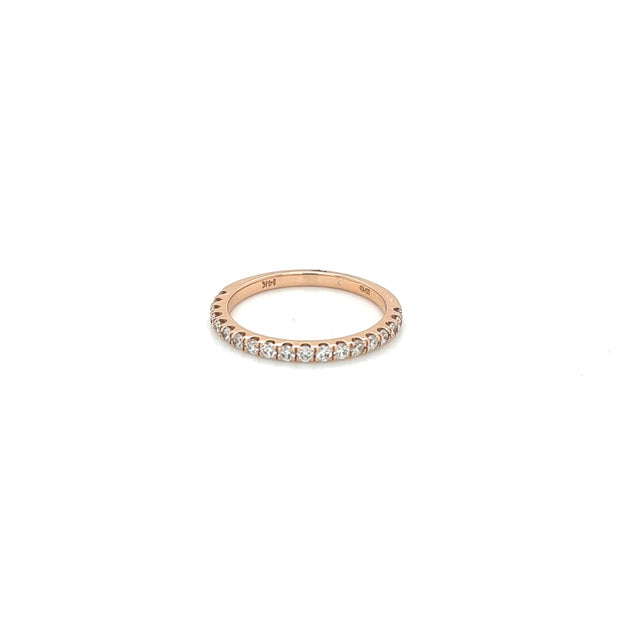 14k rose gold diamond band 0.38ct