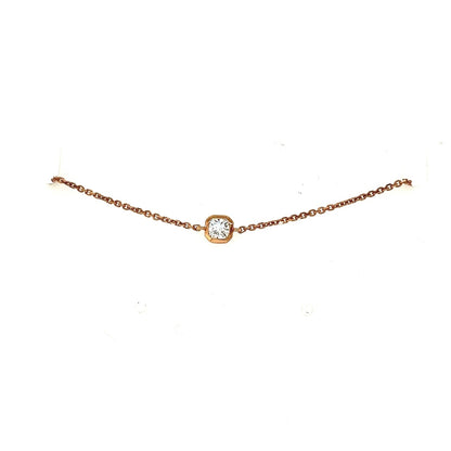 18k rose gold black label square diamond bezel set bracelet 0.19ct
