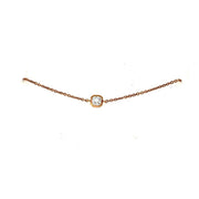 18k rose gold black label square diamond bezel set bracelet 0.19ct