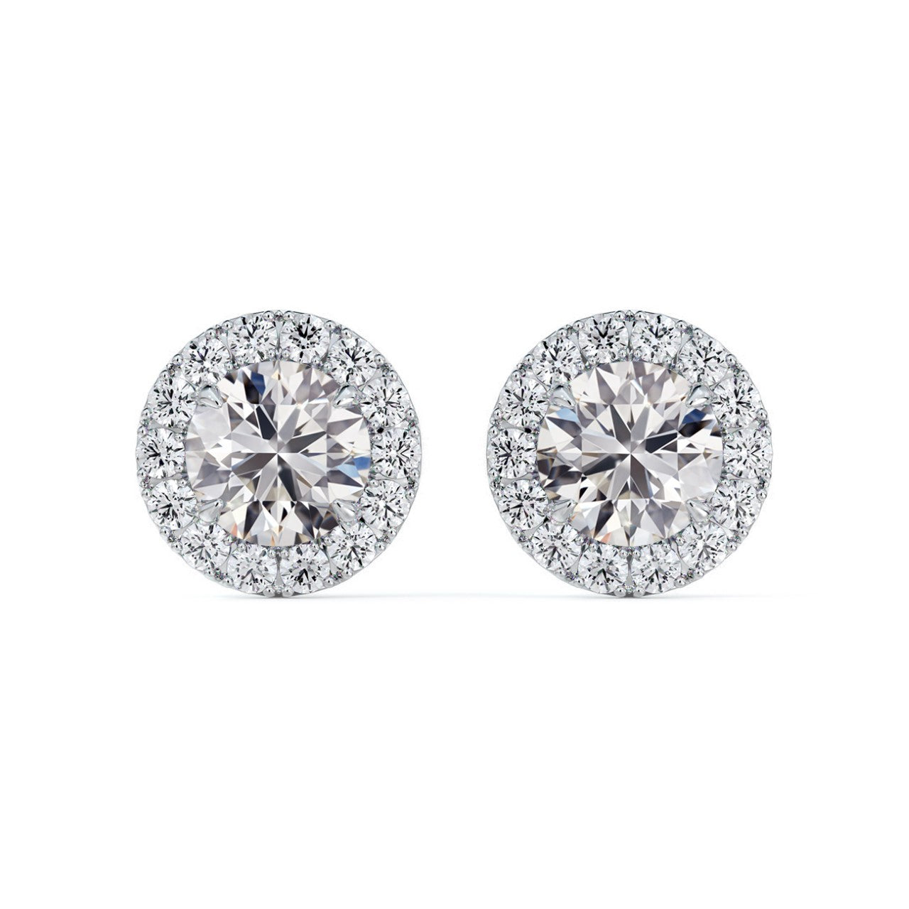 platinum center of my universey diamond halo studs 0.68ct