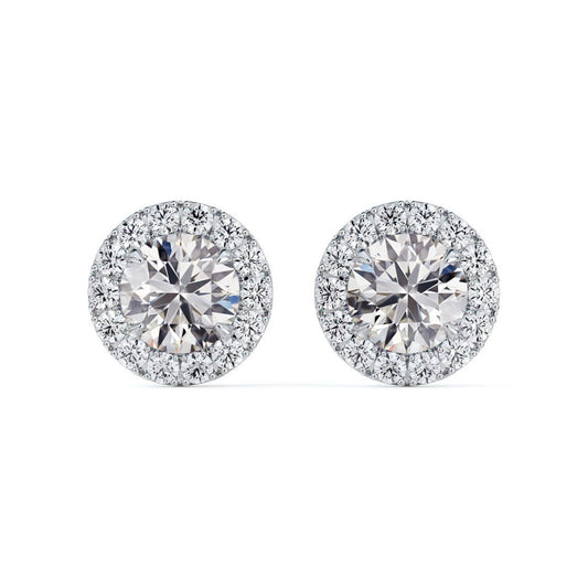 platinum center of my universey diamond halo studs 0.68ct