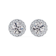 platinum center of my universey diamond halo studs 0.68ct